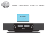 McIntosh RS200 - Owners manual